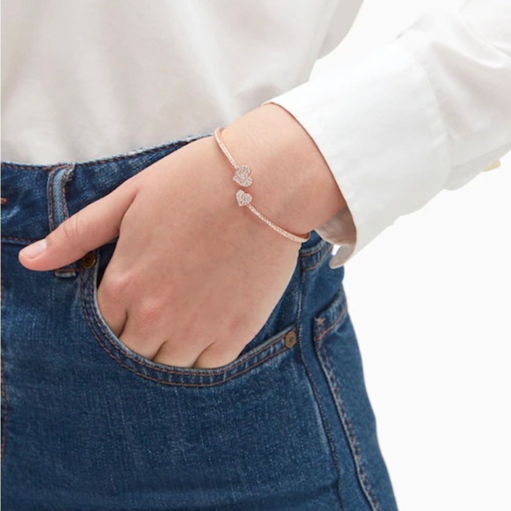 Kate Spade Yours Truly Pave Open Hinge Cuff Bracelet - Picture 2 of 3